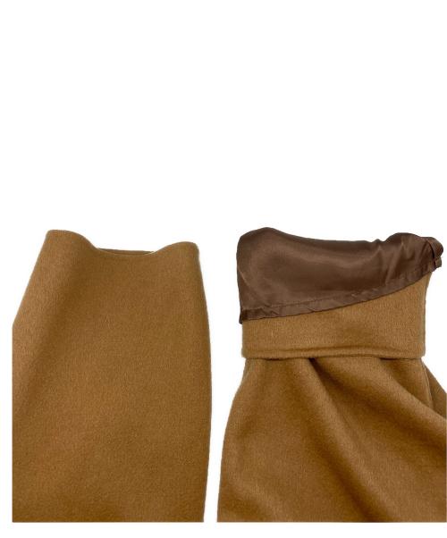 LA BOUCLE（ラ ブークル）LA BOUCLE (ラ ブークル) ウールカシミヤ リバーコート ブラウン サイズ:2の古着・服飾アイテム