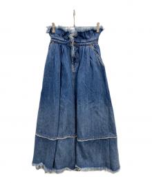 DIESEL（ディーゼル）の古着「カットオフデザインデニムスカート」｜インディゴ