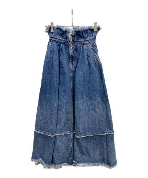 DIESEL（ディーゼル）DIESEL (ディーゼル) カットオフデザインデニムスカート インディゴ サイズ:24の古着・服飾アイテム
