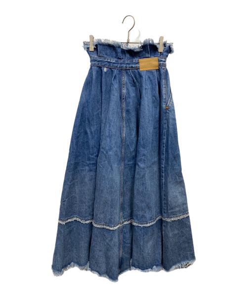 DIESEL（ディーゼル）DIESEL (ディーゼル) カットオフデザインデニムスカート インディゴ サイズ:24の古着・服飾アイテム
