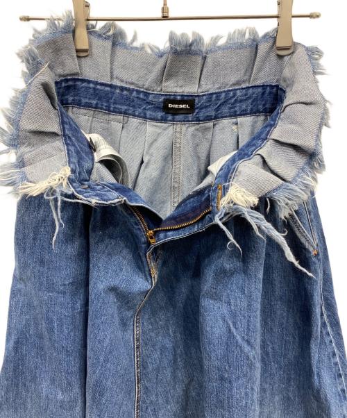 DIESEL（ディーゼル）DIESEL (ディーゼル) カットオフデザインデニムスカート インディゴ サイズ:24の古着・服飾アイテム