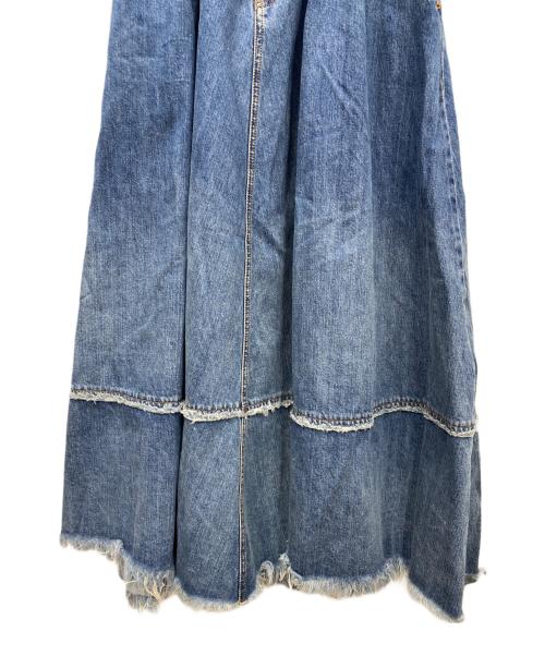 DIESEL（ディーゼル）DIESEL (ディーゼル) カットオフデザインデニムスカート インディゴ サイズ:24の古着・服飾アイテム