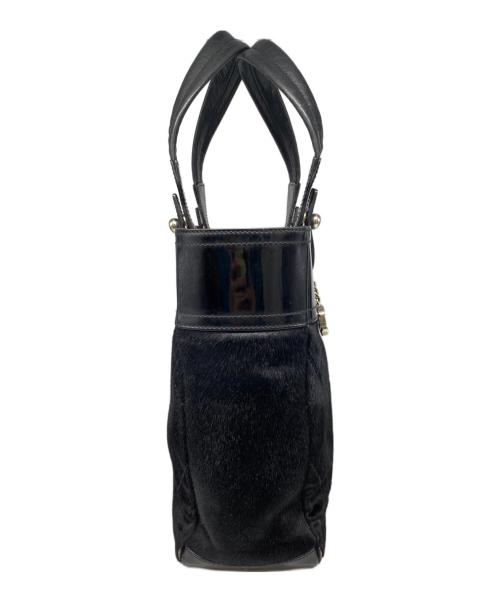 CHANEL（シャネル）CHANEL (シャネル) ハラコ×パテントレザー トートバッグ ブラックの古着・服飾アイテム