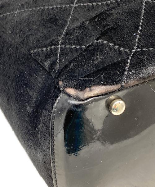 CHANEL（シャネル）CHANEL (シャネル) ハラコ×パテントレザー トートバッグ ブラックの古着・服飾アイテム