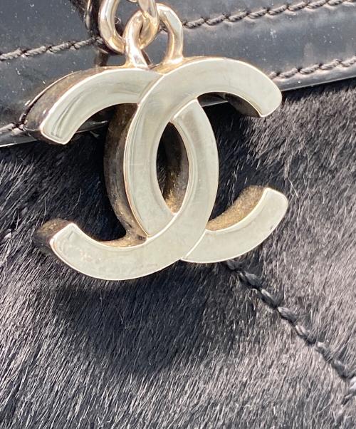 CHANEL（シャネル）CHANEL (シャネル) ハラコ×パテントレザー トートバッグ ブラックの古着・服飾アイテム