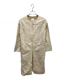 MACKINTOSH PHILOSOPHY（マッキントッシュ フィロソフィー）の古着「リネン混ノーカラーコート」｜ベージュ