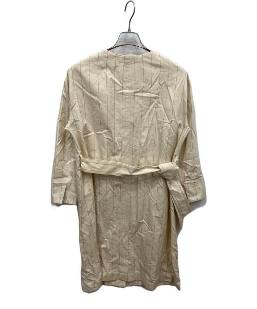 MACKINTOSH PHILOSOPHY（マッキントッシュ フィロソフィー）MACKINTOSH PHILOSOPHY (マッキントッシュ フィロソフィー) リネン混ノーカラーコート ベージュ サイズ:38の古着・服飾アイテム