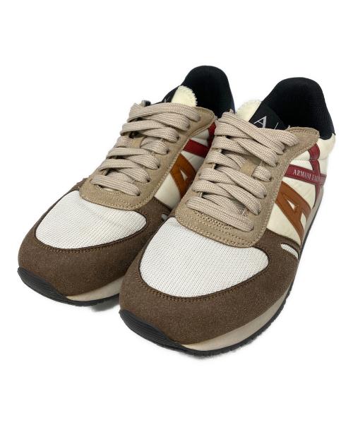 ARMANI EXCHANGE（アルマーニ エクスチェンジ）ARMANI EXCHANGE (アルマーニ エクスチェンジ) AXロゴ レースアップスニーカー ベージュ サイズ:24.5㎝の古着・服飾アイテム