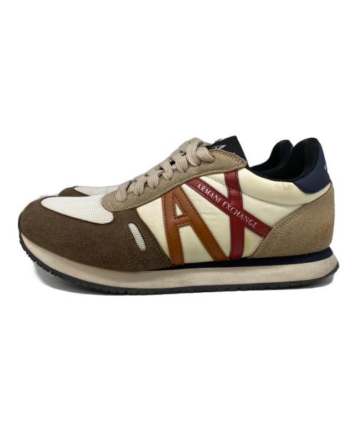 ARMANI EXCHANGE（アルマーニ エクスチェンジ）ARMANI EXCHANGE (アルマーニ エクスチェンジ) AXロゴ レースアップスニーカー ベージュ サイズ:24.5㎝の古着・服飾アイテム