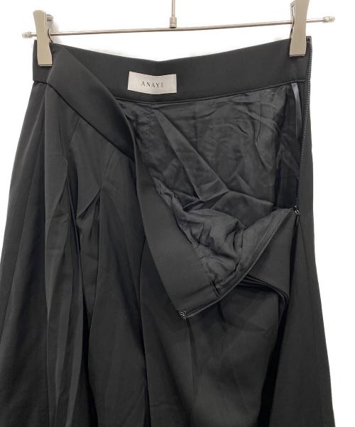 ANAYI（アナイ）ANAYI (アナイ) タックワイドガウチョパンツ ブラック サイズ:38の古着・服飾アイテム