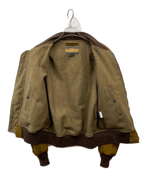 Schott（ショット）Schott (ショット) スエード MA-1 ジャケット ブラウン サイズ:Lの古着・服飾アイテム