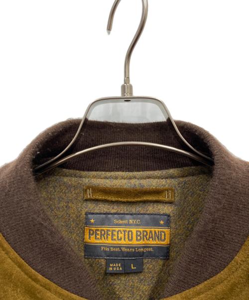 Schott（ショット）Schott (ショット) スエード MA-1 ジャケット ブラウン サイズ:Lの古着・服飾アイテム