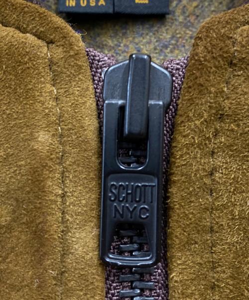 Schott（ショット）Schott (ショット) スエード MA-1 ジャケット ブラウン サイズ:Lの古着・服飾アイテム