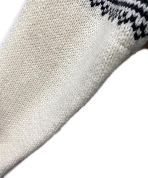 sacai（サカイ）sacai (サカイ) パッテッドベスト切替ニットジャケット グレー×ホワイト サイズ:2の古着・服飾アイテム