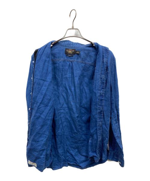 RRL（ダブルアールエル）RRL (ダブルアールエル) リネンドットシャツ ブルー サイズ:Mの古着・服飾アイテム