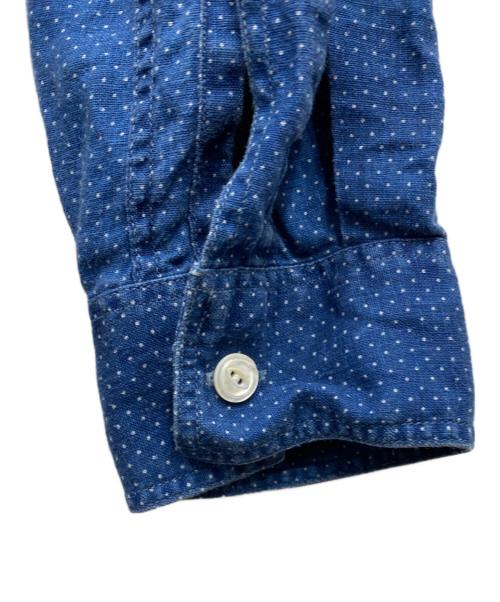 RRL（ダブルアールエル）RRL (ダブルアールエル) リネンドットシャツ ブルー サイズ:Mの古着・服飾アイテム