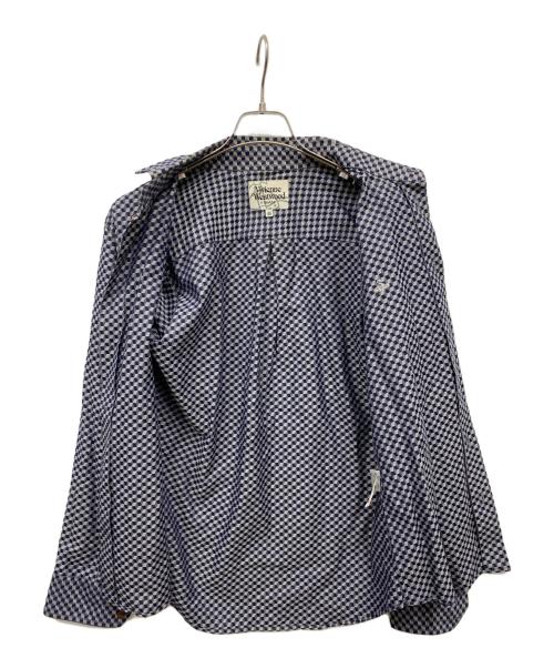 Vivienne Westwood（ヴィヴィアンウエストウッド）Vivienne Westwood (ヴィヴィアンウエストウッド) 総柄シャツ ネイビー サイズ:46の古着・服飾アイテム