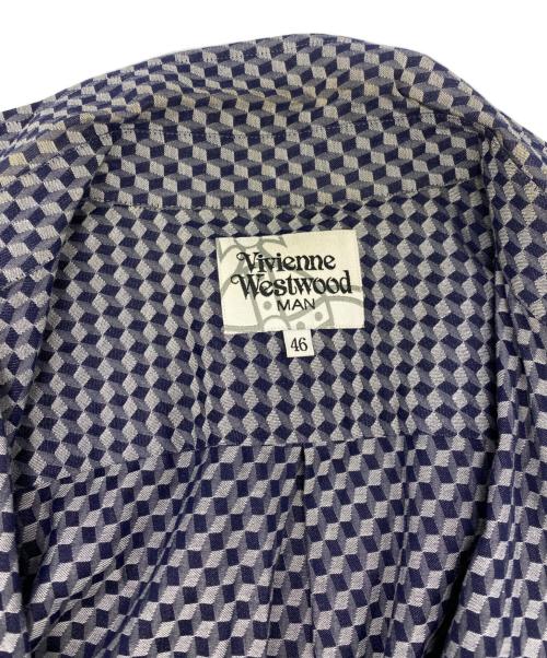 Vivienne Westwood（ヴィヴィアンウエストウッド）Vivienne Westwood (ヴィヴィアンウエストウッド) 総柄シャツ ネイビー サイズ:46の古着・服飾アイテム