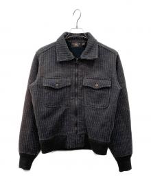 RRL（ダブルアールエル）の古着「ジップアップストライプジャケット」｜ブラック