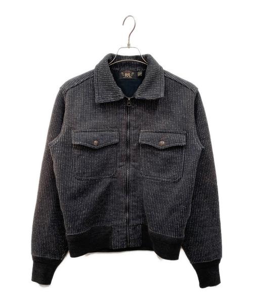 RRL（ダブルアールエル）RRL (ダブルアールエル) ジップアップストライプジャケット ブラック サイズ:Sの古着・服飾アイテム