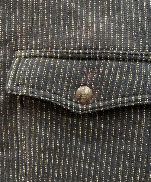 RRL（ダブルアールエル）RRL (ダブルアールエル) ジップアップストライプジャケット ブラック サイズ:Sの古着・服飾アイテム