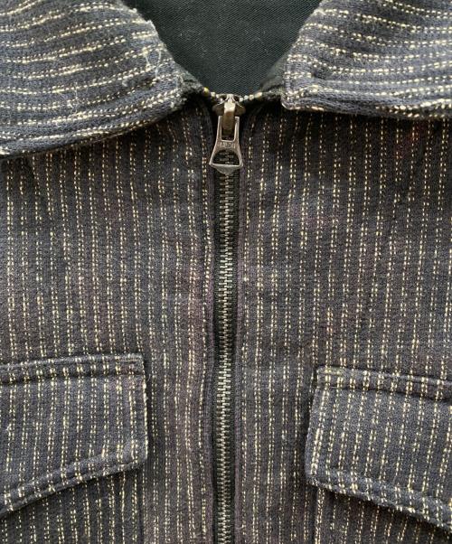 RRL（ダブルアールエル）RRL (ダブルアールエル) ジップアップストライプジャケット ブラック サイズ:Sの古着・服飾アイテム