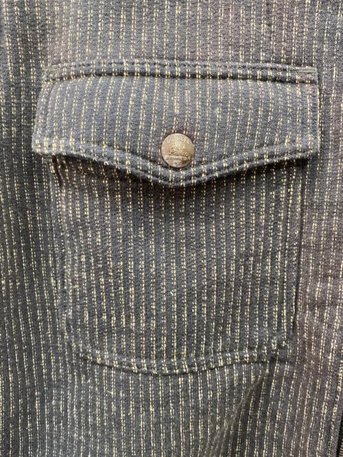 RRL（ダブルアールエル）RRL (ダブルアールエル) ジップアップストライプジャケット ブラック サイズ:Sの古着・服飾アイテム