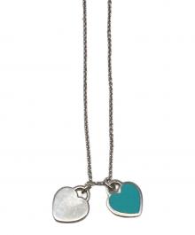 TIFFANY & Co.（ティファニー）の古着「ブルー ダブル ハート タグ ペンダント」｜シルバー