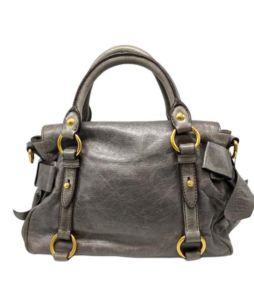 MIU MIU（ミュウミュウ）MIU MIU (ミュウミュウ) 2WAYサイドリボンバッグ グレーの古着・服飾アイテム