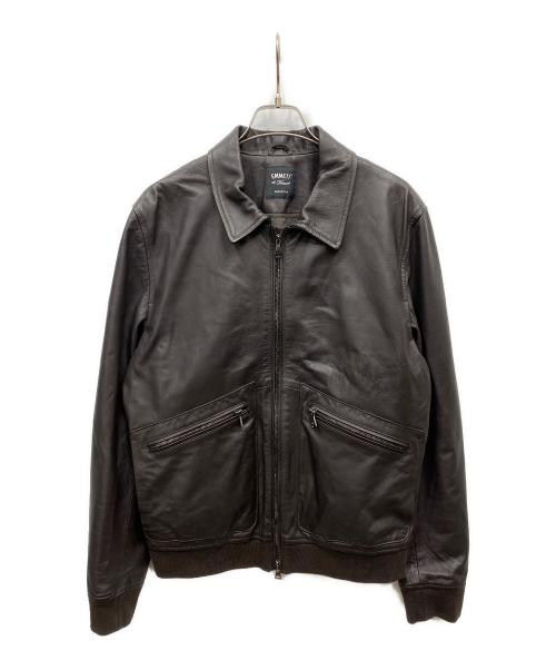 EMMETI（エンメティ）EMMETI (エンメティ) A-2型レザージャケット ブラウン サイズ:Mの古着・服飾アイテム
