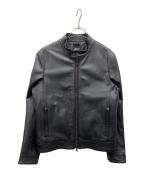 EMMETI×wjkエンメティ×ダブルジェイケー）の古着「JURI シングルライダースジャケット」｜ブラック