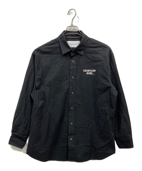 Calvin Klein Jeans（カルバンクラインジーンズ）Calvin Klein Jeans (カルバンクラインジーンズ) レギュラーシャツ ブラック サイズ:Mの古着・服飾アイテム