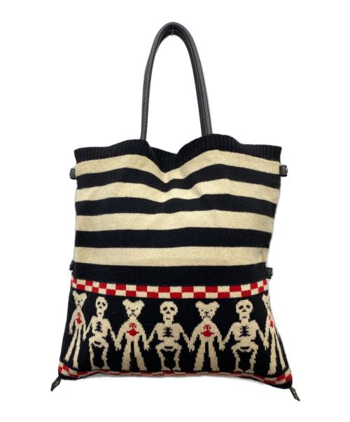 Vivienne Westwood（ヴィヴィアンウエストウッド）Vivienne Westwood (ヴィヴィアンウエストウッド) ニットトートバッグ ブラックの古着・服飾アイテム