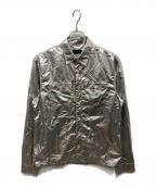 PRADAプラダ）の古着「コーティングステッチシャツ」｜シルバー×オレンジ