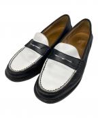 BEAUTY&YOUTHビューティーアンドユース）の古着「スリムローファー」｜ブラック×ホワイト