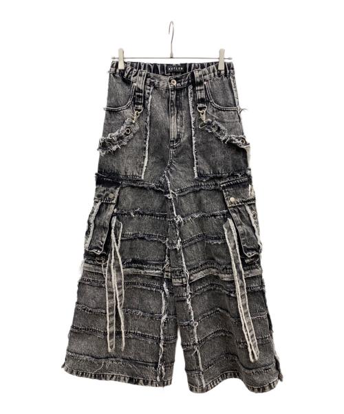 REFLEM（レフレム）REFLEM (レフレム) デザインデニムパンツ ブラック サイズ:FREEの古着・服飾アイテム