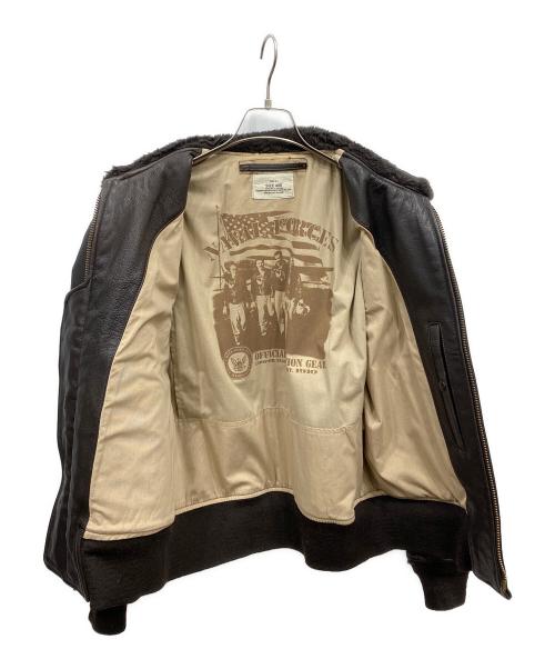 cooper（クーパー）cooper (クーパー) A-2レザーフライトジャケット ブラウン サイズ:40Rの古着・服飾アイテム