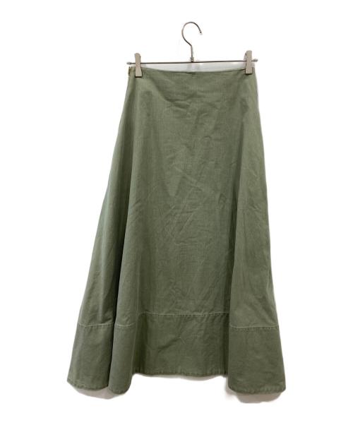 MADISON BLUE（マディソンブルー）MADISON BLUE (マディソンブルー) バックサテンマキシフレアスカート カーキ サイズ:2の古着・服飾アイテム