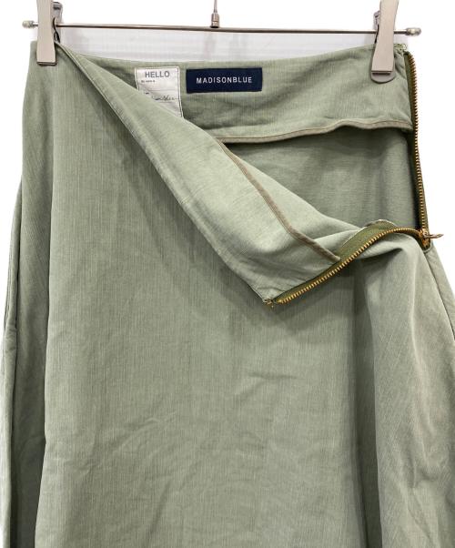 MADISON BLUE（マディソンブルー）MADISON BLUE (マディソンブルー) バックサテンマキシフレアスカート カーキ サイズ:2の古着・服飾アイテム