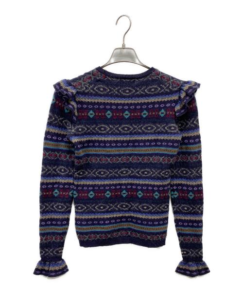 POLO RALPH LAUREN（ポロ・ラルフローレン）POLO RALPH LAUREN (ポロ・ラルフローレン) フリルニット ネイビー サイズ:XSの古着・服飾アイテム