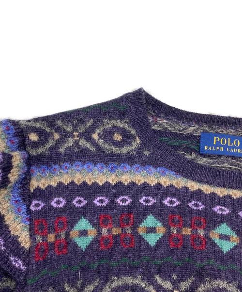 POLO RALPH LAUREN（ポロ・ラルフローレン）POLO RALPH LAUREN (ポロ・ラルフローレン) フリルニット ネイビー サイズ:XSの古着・服飾アイテム