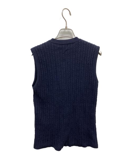 CELINE（セリーヌ）CELINE (セリーヌ) トリオンフロゴボタンニットベスト ネイビー サイズ:Lの古着・服飾アイテム