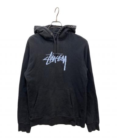 中古・古着通販】stussy (ステューシー) ロゴ刺繍パーカー ブラック