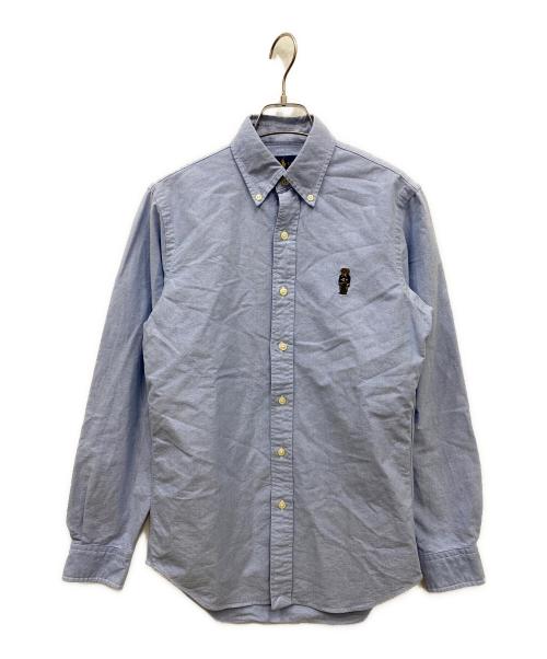 POLO RALPH LAUREN（ポロ・ラルフローレン）POLO RALPH LAUREN (ポロ・ラルフローレン) ポロベアボタンダウンシャツ ブルー サイズ:XSの古着・服飾アイテム