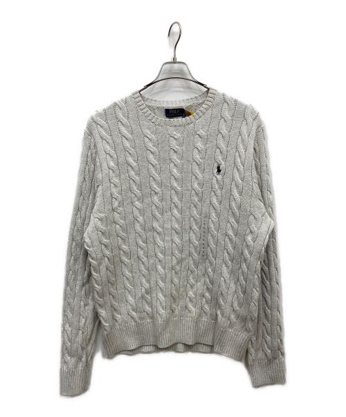 POLO RALPH LAUREN（ポロ・ラルフローレン）POLO RALPH LAUREN (ポロ・ラルフローレン) ケーブルニット グレー サイズ:XLの古着・服飾アイテム