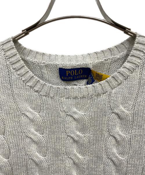 POLO RALPH LAUREN（ポロ・ラルフローレン）POLO RALPH LAUREN (ポロ・ラルフローレン) ケーブルニット グレー サイズ:XLの古着・服飾アイテム