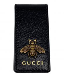 GUCCI（グッチ）の古着「アニマリエレザー マネークリップ」｜ブラック×アンティークゴールド