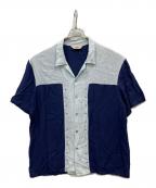 Davinciダヴィンチ）の古着「オープンカラーシャツ」｜ブルー