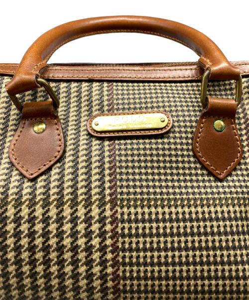 POLO RALPH LAUREN（ポロ・ラルフローレン）POLO RALPH LAUREN (ポロ・ラルフローレン) 千鳥格子柄ミニボストンバック ブラウンの古着・服飾アイテム