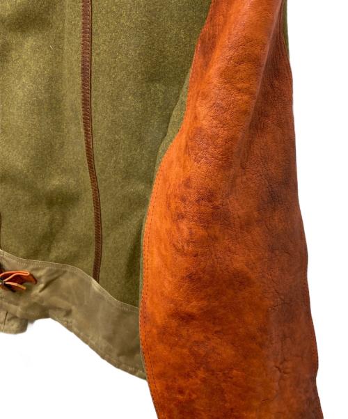 Schott（ショット）Schott (ショット) ANJ4 メルトンレザージャケット カーキ サイズ:Mの古着・服飾アイテム